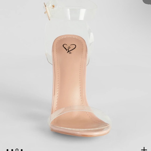 Clear Strap Blocked Heels with Buckles - Picture 5 of 6